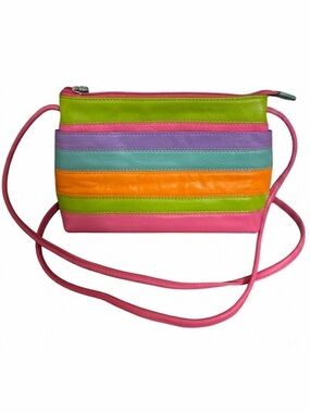 Ili New York crossbody bag leather colorful statement piece BWT